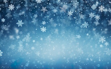 Fototapeta na wymiar Christmas blue background with snow