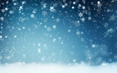 Naklejka premium Christmas blue background with snow