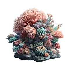  Coral reef isolated on transparent background cutout © Ferdous