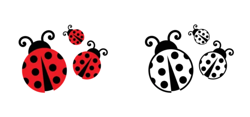 Fotobehang Fly flying ladybug. Vector dotted or polka dot pattern. Let spring begin. ladybug sign represents protection, resistance, luck and prosperity, but also the symbol of senseless violence. © MarkRademaker