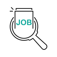 Human resources job searching thin line Icon - editable stroke