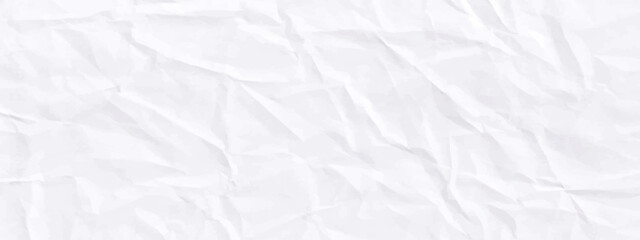 White paper sheet texture background with crumpled wrinkled and rough pattern, empty blank paper page material for any design, horizontal - obrazy, fototapety, plakaty