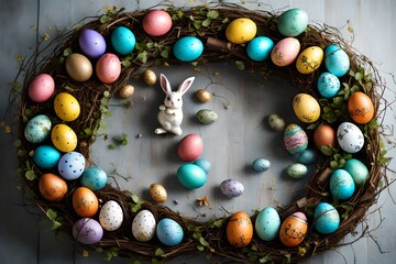 Fototapeta na wymiar Easter egg wreath