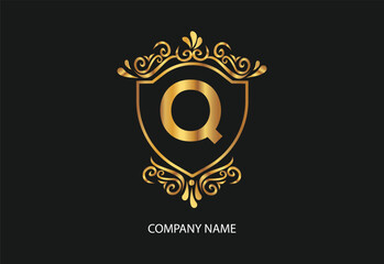 latter Q natural and organic logo modern design. Natural logo for branding, corporate identity and business card