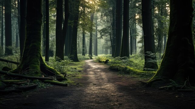A Path in the middle of Forest Landscape Photography