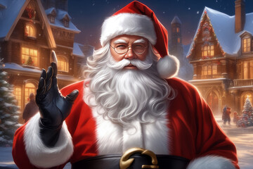 Santa Claus in weihnachtlicher Umgebung, generated image