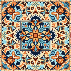 Fototapeta na wymiar Traditional mexican tiles set. Colorful ethnic ornament. beautiful seamless decorative tile background