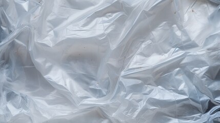 Obraz premium White plastic garbage bag texture, abstract background of crumpled polyethylene
