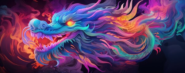 Colorful, Fantastical Chinese Dragon Created Using Generative Ai Space For Text. Сoncept Garden Landscaping, Diy Projects, Sustainable Living, Home Organization, Healthy Cooking