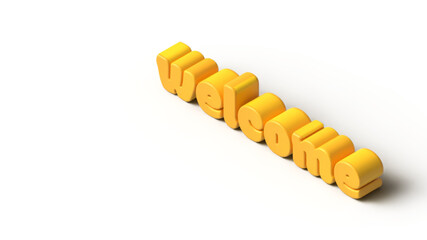 Welcome sign with 3d effect