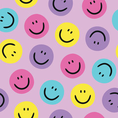 Smiley Seamless Pattern Smiley Face Background Smiley Repeat Pattern Smiley Face Digital Paper