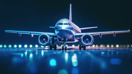 shining airplane with blue background
