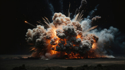 Obraz na płótnie Canvas explosion on a dark background