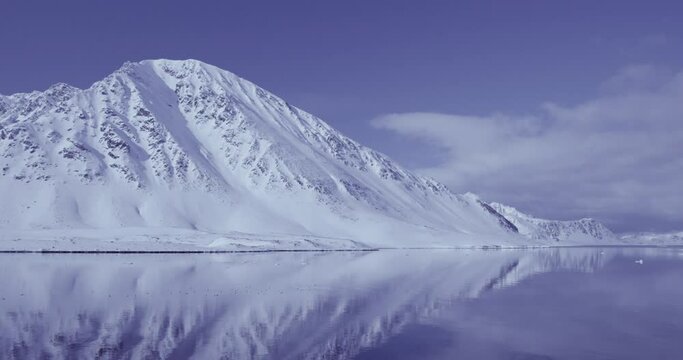 Cold calm waters in the Artic Circle, Svalbard