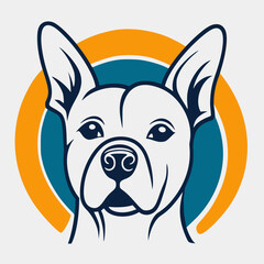 Bulldog head vector cartoon illustration