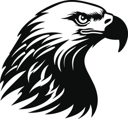 Eagle heads black and white vector. Silhouette eps shapes of eagle illustration.