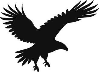 eagle silhouette, vector illustration, white background