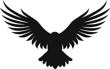 Obraz premium Bald Eagle silhouette isolated on white