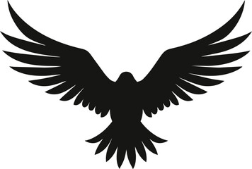 Bald Eagle silhouette isolated on white