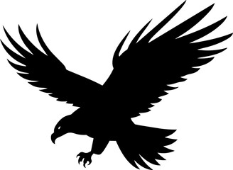 Bald Eagle silhouette isolated on white