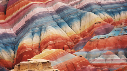 Colorful rock formations formed on the mountain abstract background poster web page PPT background