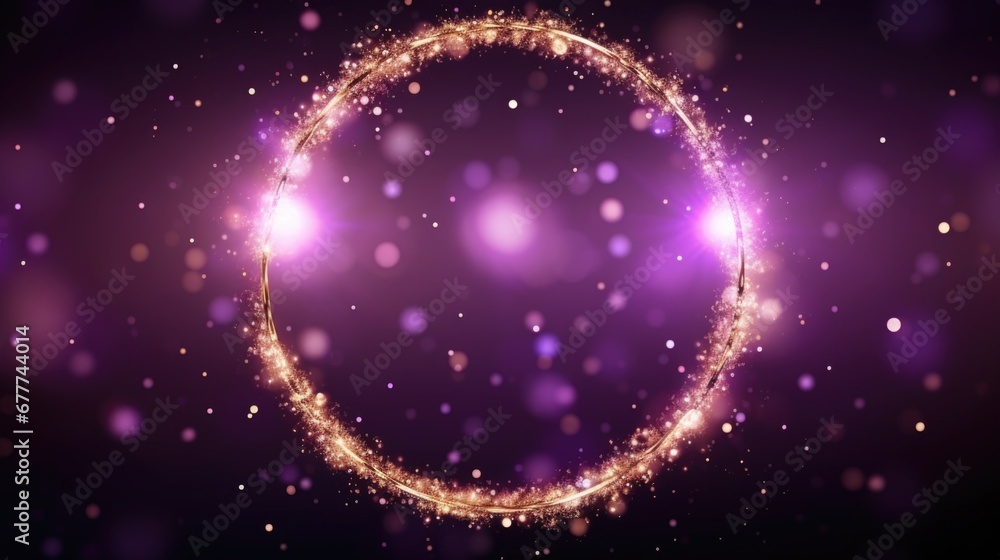 Fototapete banner with a round shiny frame for text