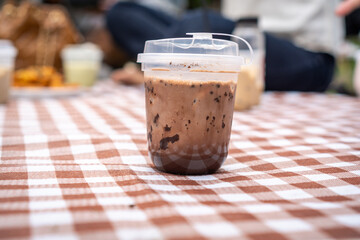Iced Chocolate in a Plastic Cup