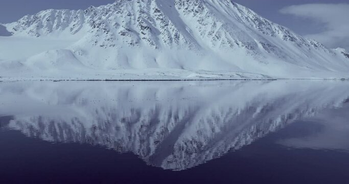 Cold calm waters in the Artic Circle, Svalbard