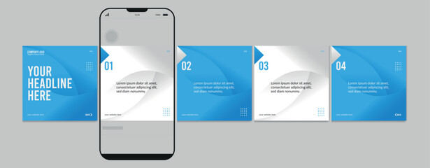 Set of Linkedin Carousel Post, editable social media Instagram carousel post, modern and creative business carousel post template, eps 10. © Graphaxil