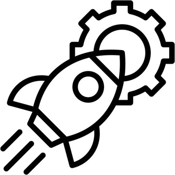 black rocket gear icon clip art preview