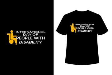 International day of people with disability typography t-shirt design Black