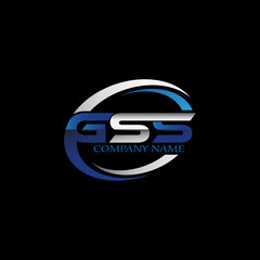 vector gradient GSS logo template Blue