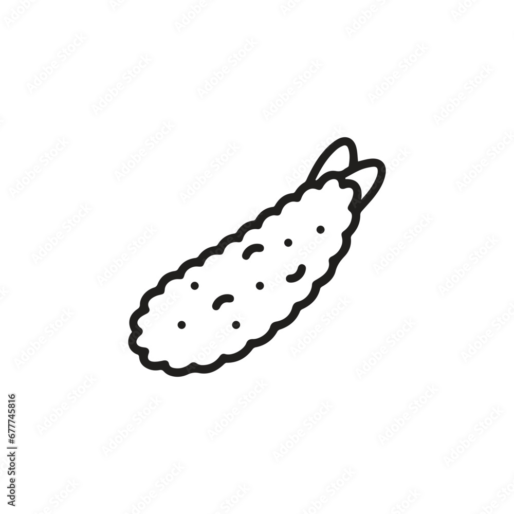 Poster ebi furai icon vector. linear style sign for mobile concept and web design. ebi furai symbol illustr