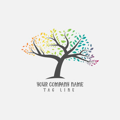 Obraz premium Ector flat design family tree silhouette