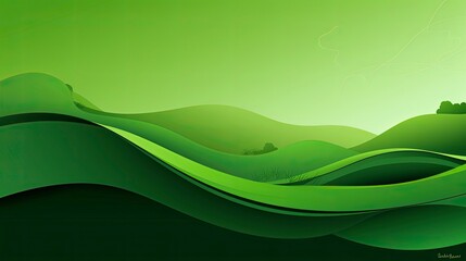 Abstract organic green lines as wallpaper background illustration, Generative AI