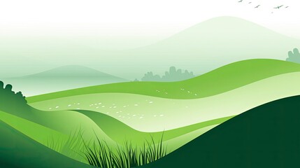 Obraz premium Abstract organic green lines as wallpaper background illustration, Generative AI