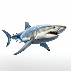 Obraz premium Shark Isolated on White Background. Generative ai