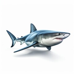 Naklejka premium Shark Isolated on White Background. Generative ai