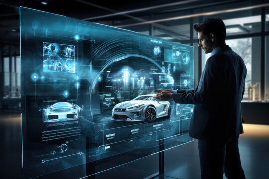 launch of a cutting-edge technology product is captured, with excited users and innovative features on display, illustrating the transformative impact of technological innovation