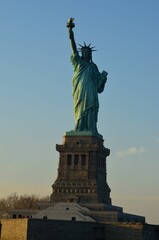 Fototapeta premium Vertical shot of the Statue of Liberty in New York Harbor, NYC