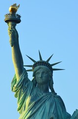 Fototapeta premium Vertical shot of the Statue of Liberty in New York Harbor, NYC