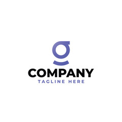 GO monogram minimalist modern letter logo outline vector icon illustration