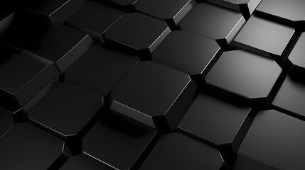Black hexagon abstract poster web page PPT background for product display, digital technology background