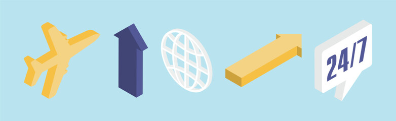 Warehouse Delivery and Logistics Isometric Element Vector Set