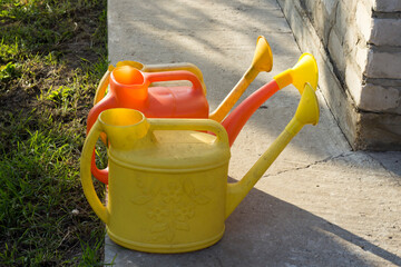 Watering cans for watering the garden. © ihtiandr73