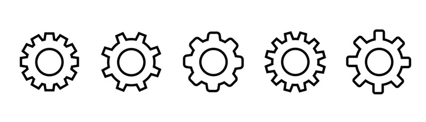 Black gear set. Gear setting vector icon. 