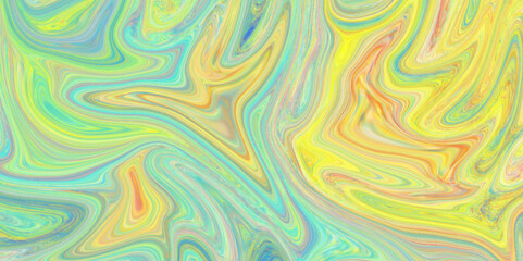   green and blue Nepalese lokma paper Inspired Coloring ink flowing and mixing in milk texture. yellow and green contrast floral background