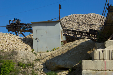 Conveyor control booth.