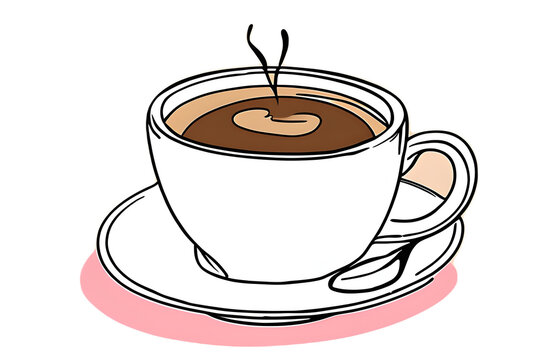 Coffee cup icon sticker. Generative AI