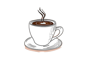 Coffee cup icon sticker. Generative AI